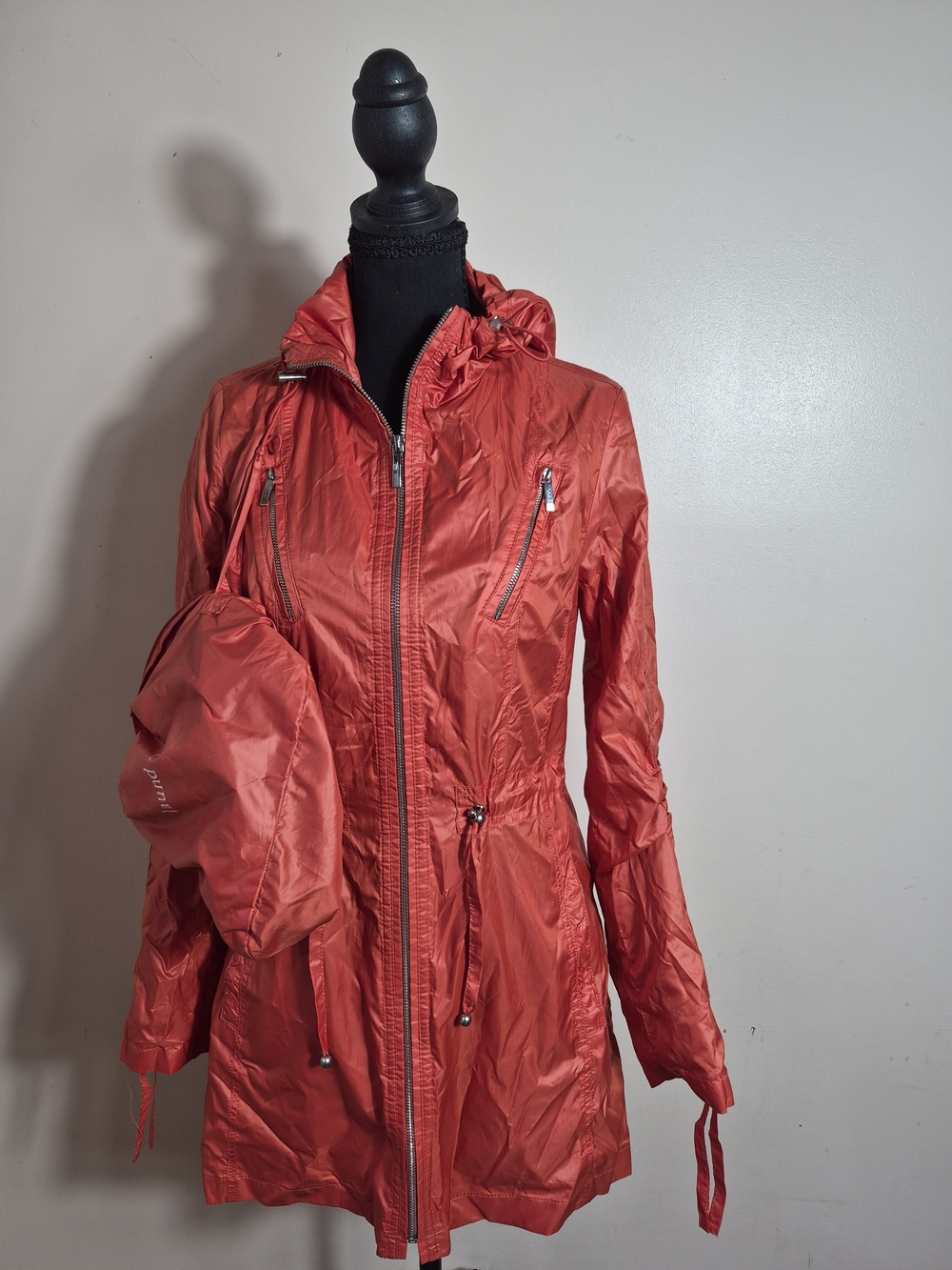 Laundry by Shelli Segal Women Orange Softshell Hooded Jacket Hood New Xs